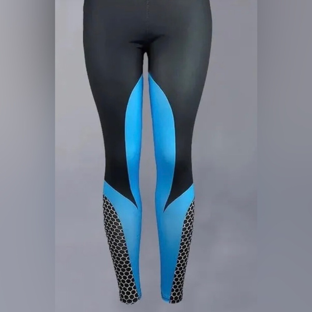 Stylish Black and Blue Women's Leggings